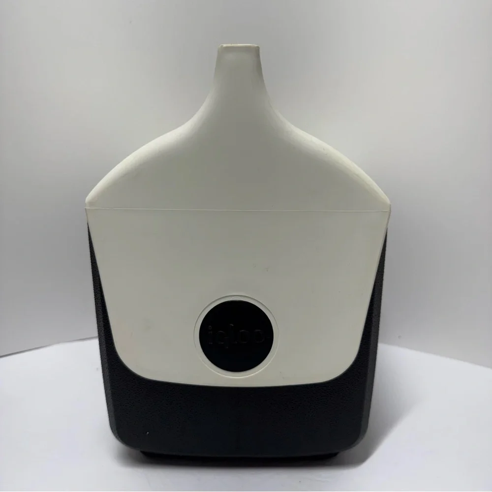 Vintage Mini Mate Cooler by Igloo Lunch Box Push Button 1990's Black and White